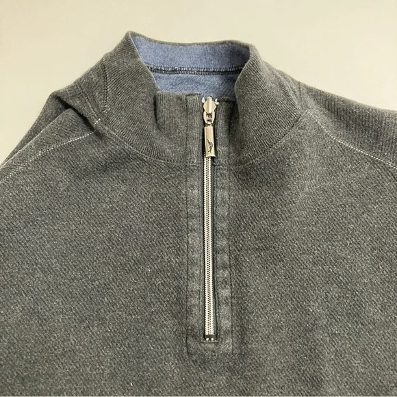 TOMMY BAHAMA reversible quarter zip - Picture 2 of 9